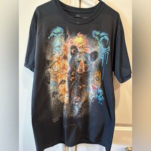 1/1 Liquid Blue x The Mountain Test Print Bear Skull Art Shirt • Sz: L